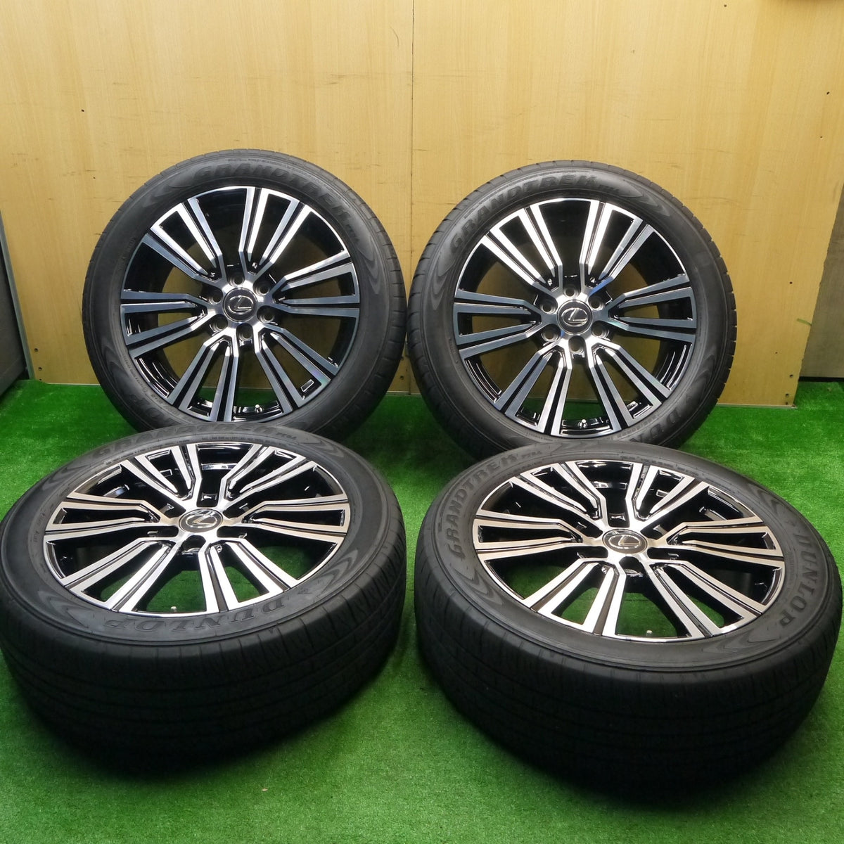 バリ溝!22年!キレイ!9.5分★レクサス LX 純正 RAYS 265/50R22 ダンロップ グラントレック PT5A 22インチ レイズ PCD139.7/6H★5102103Hノ
