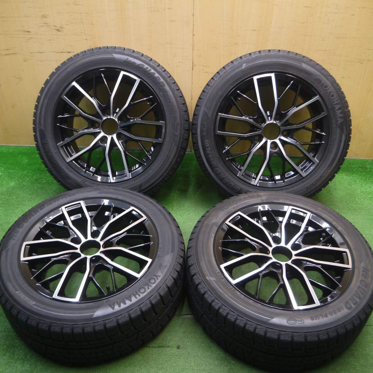 バリ溝!キレイ!9分★BMW 等 EUROBAHN SPORTECHNIC 205/55R16 スタッドレス ヨコハマ アイスガード iG50 プラス 16インチ ユーロバーン PCD120/5H★5030412Hス