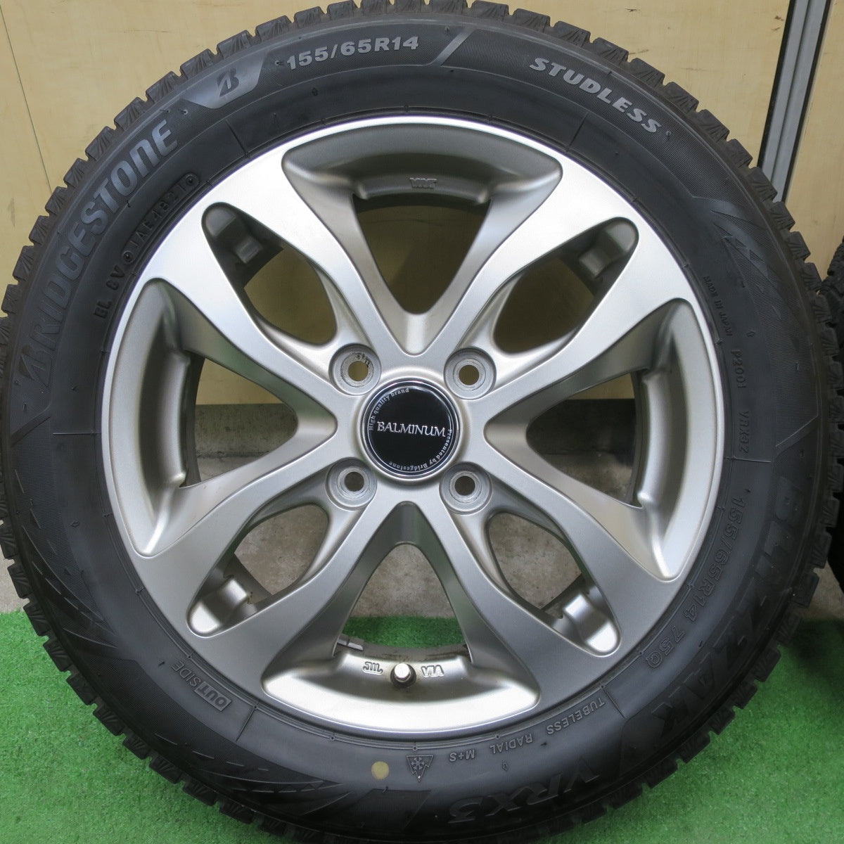 キレイ!21年★スタッドレス 155/65R14 ブリヂストン ブリザック VRX3 BALMINUM バルミナ 14インチ PCD100/4H★5052303TTス