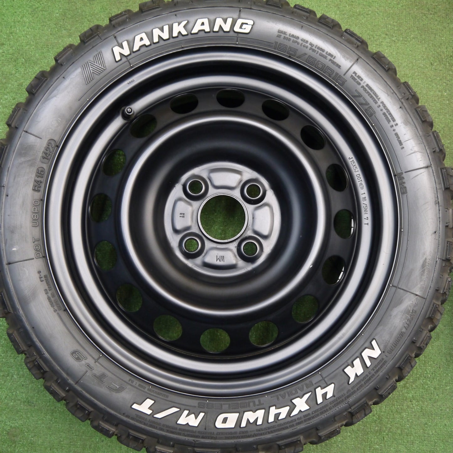 バリ溝!22年!キレイ!9.5分★ハスラー 等 165/60R15 ナンカン NK 4×4WD M/T FT-9 ホワイトレター スチール 15インチ PCD100/4H★5043012Hノ
