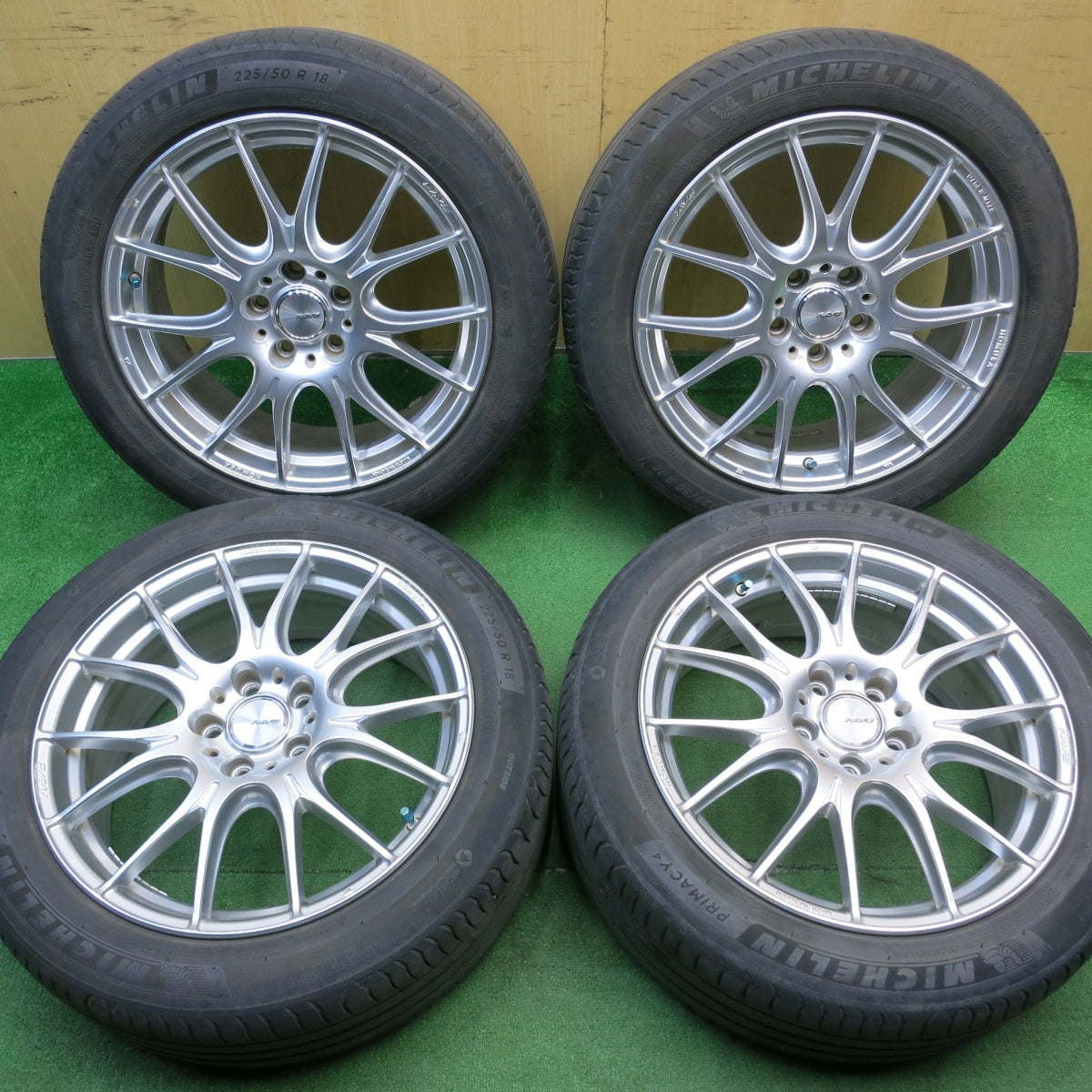キレイ★RAYS HOMURA 2X7 PLUS 225/50R18 ミシュラン プライマシー4 レイズ ホムラ 2×7 プラス 18インチ PCD114.3/5H★5042302NJノ