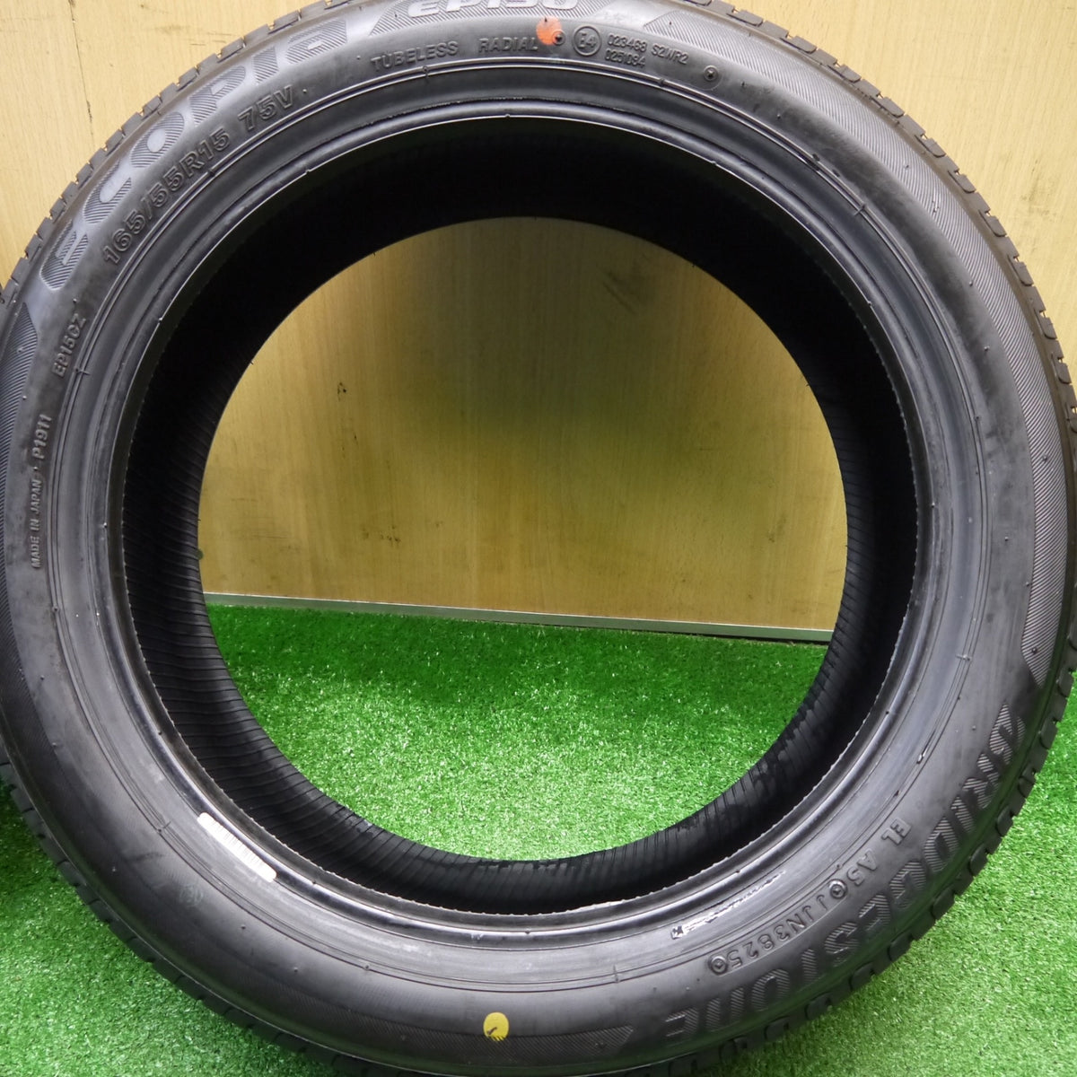 新車外し!25年★165/55R15 ブリヂストン エコピア EP150 タイヤ 15インチ スペーシア カスタム タント N-BOX 等 軽サイズ★5111012Hノタ