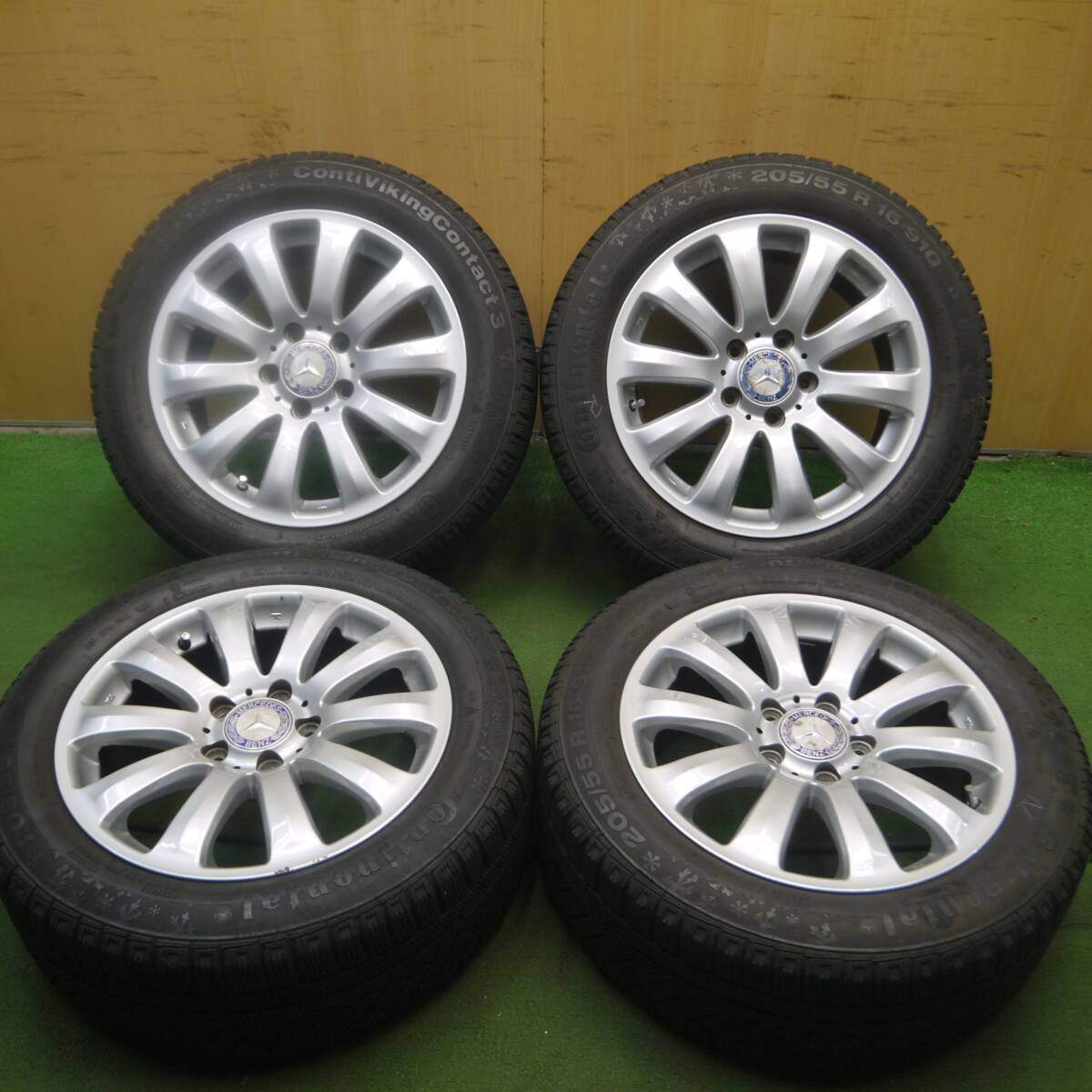バリ溝 8.5分★ベンツ等 EuroForsch スタッドレス 205/55R16 コンチネンタル バイキング コンタクト3 PCD112/5H★4052411Hス