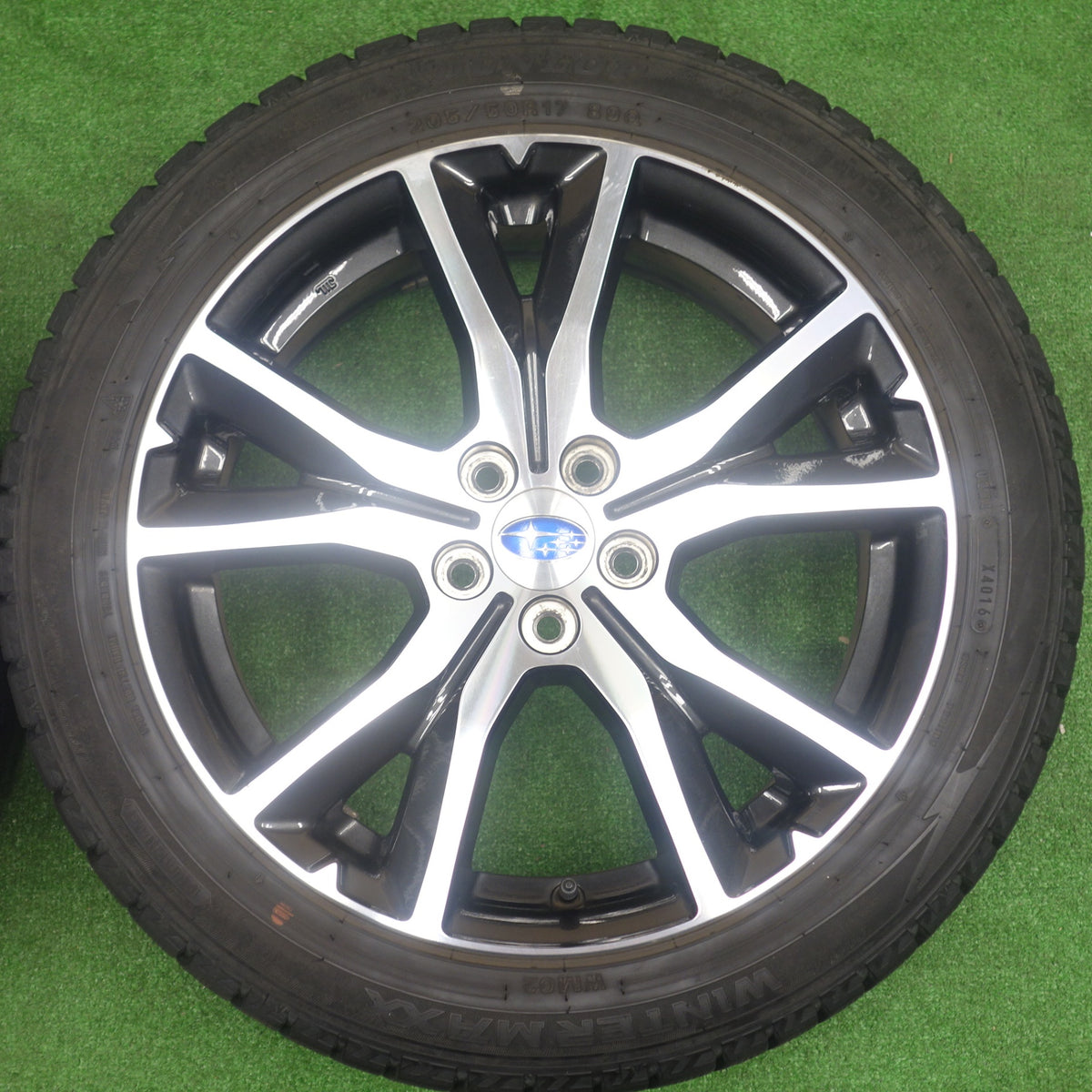 バリ溝!9分★スバル インプレッサ スポーツ G4 純正 205/50R17 スタッドレス ダンロップ ウインターマックス WM02 17インチ PCD100/5H★6012601KTス