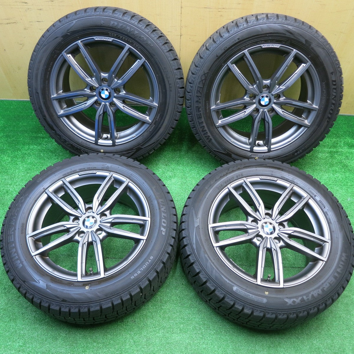 バリ溝!21年!9.5分★BMW 等 KELLENERS Jr GF5 225/55R17 スタッドレス ダンロップ ウインターマックス WM02 ケレナーズ ジュニア 17インチ PCD112/5H★5102304HAス