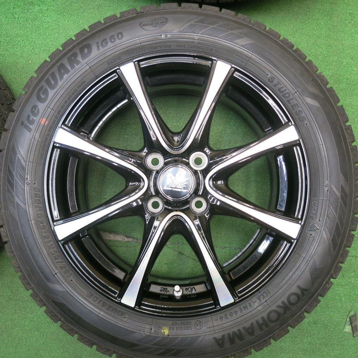 タイヤほぼ未使用!24年!キレイ★Lehrmeister PREMIX AMALFI V Jr 185/60R15 スタッドレス ヨコハマ アイスガード iG60 レアマイスター プレミックス アマルフィ PCD100/4H★5041504TNス