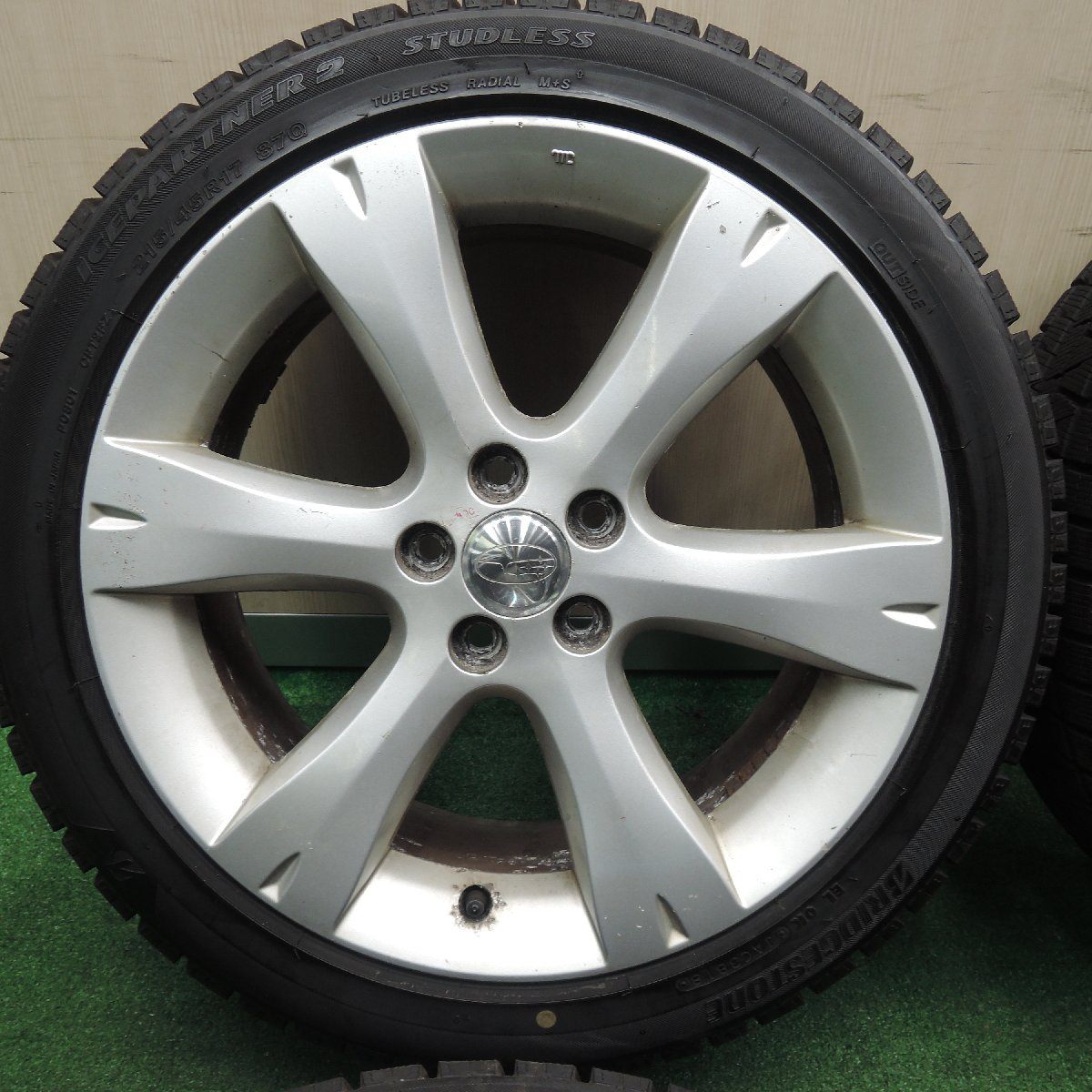 4本価格★スバル レガシィ 純正 215/45R17 スタッドレス ブリヂストン アイスパートナー2 17インチ PCD100★3110807TNス