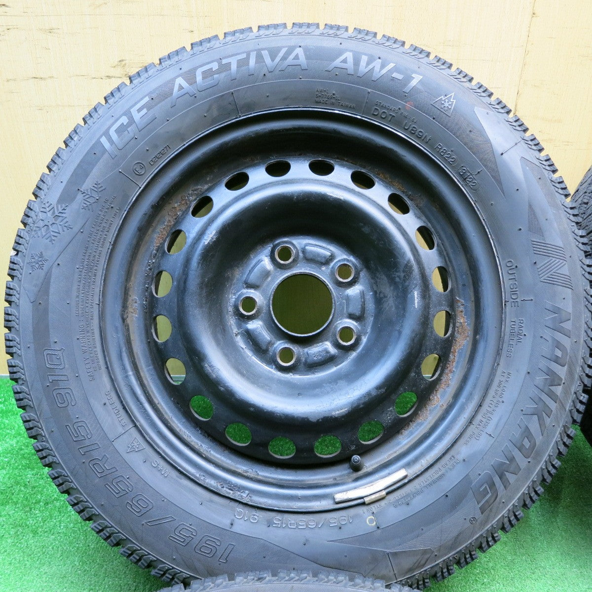 バリ溝!22年!9.5分★スタッドレス 195/65R15 ナンカン アイスアクティバ AW-1 スチール ホイール 15インチ PCD114.3/5H★5051201AKス