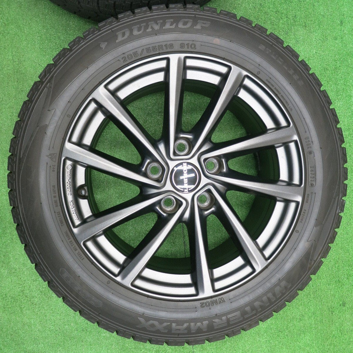 バリ溝 21年 キレイ 9.5分★ワーゲン等 BORBET タイプV 205/55R16 スタッドレス ダンロップ WM02 PCD112/5H★4102802NJス