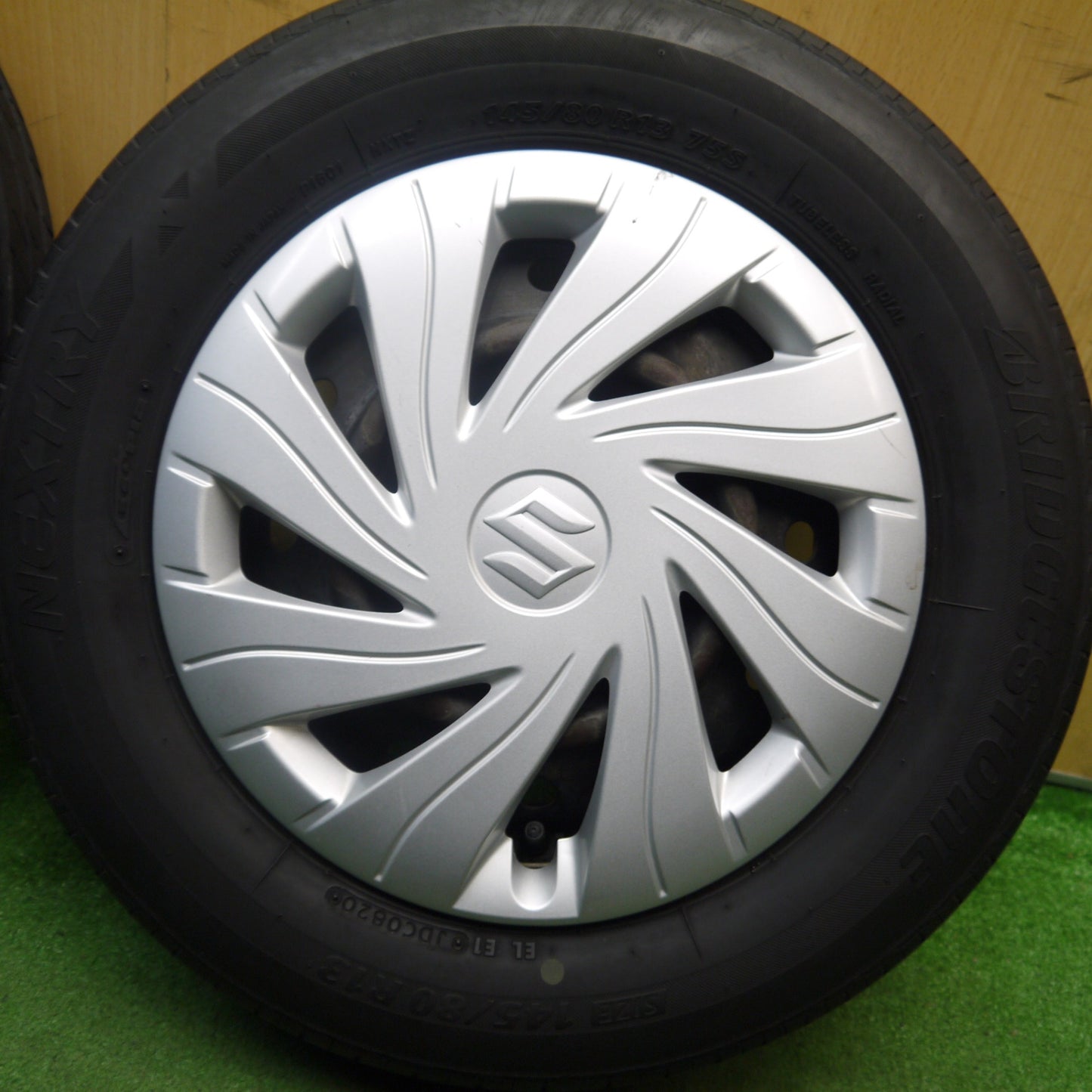 4本価格★スズキ アルト 純正 スチール 145/80R13 ブリヂストン ネクストリー エコピア 13インチ PCD100/4H★5051404Hノ