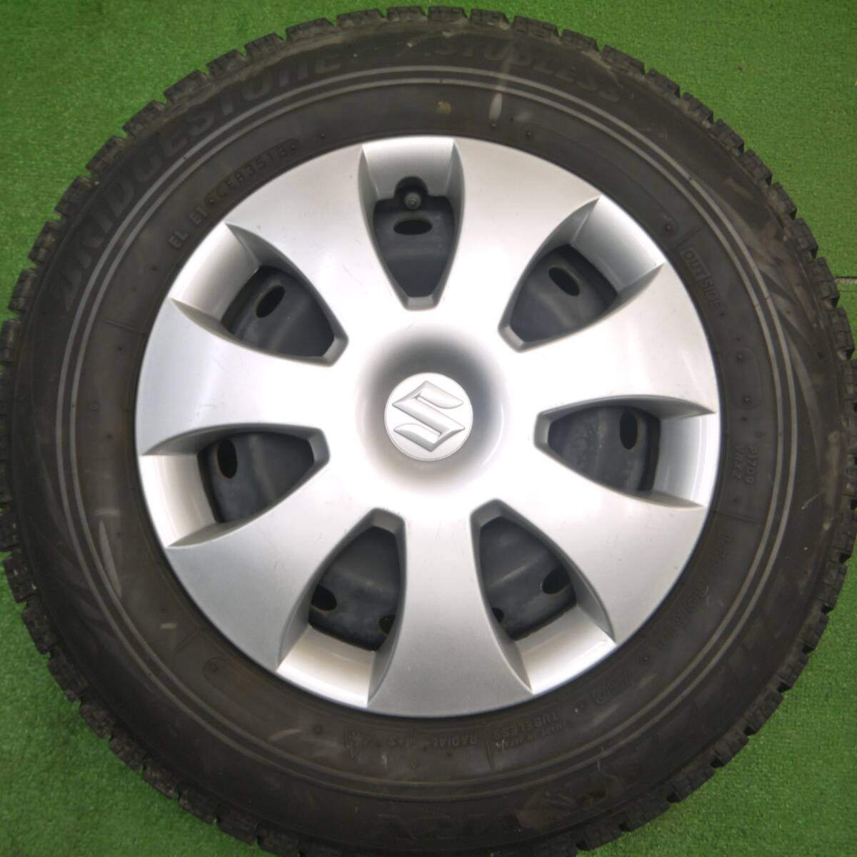 4本価格★スズキ ワゴンR 純正 スチール 145/80R13 スタッドレス ブリヂストン ブリザック VRX 13インチ PCD100/4H★4120210Hス