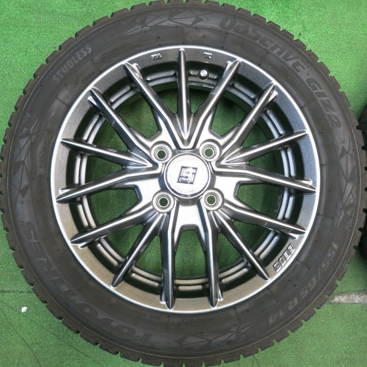 バリ溝!23年!9.5分★スタッドレス 155/65R14 トーヨー オブザーブ GIZ2 SEIN ザイン 14インチ PCD100/4H★5042705HAス
