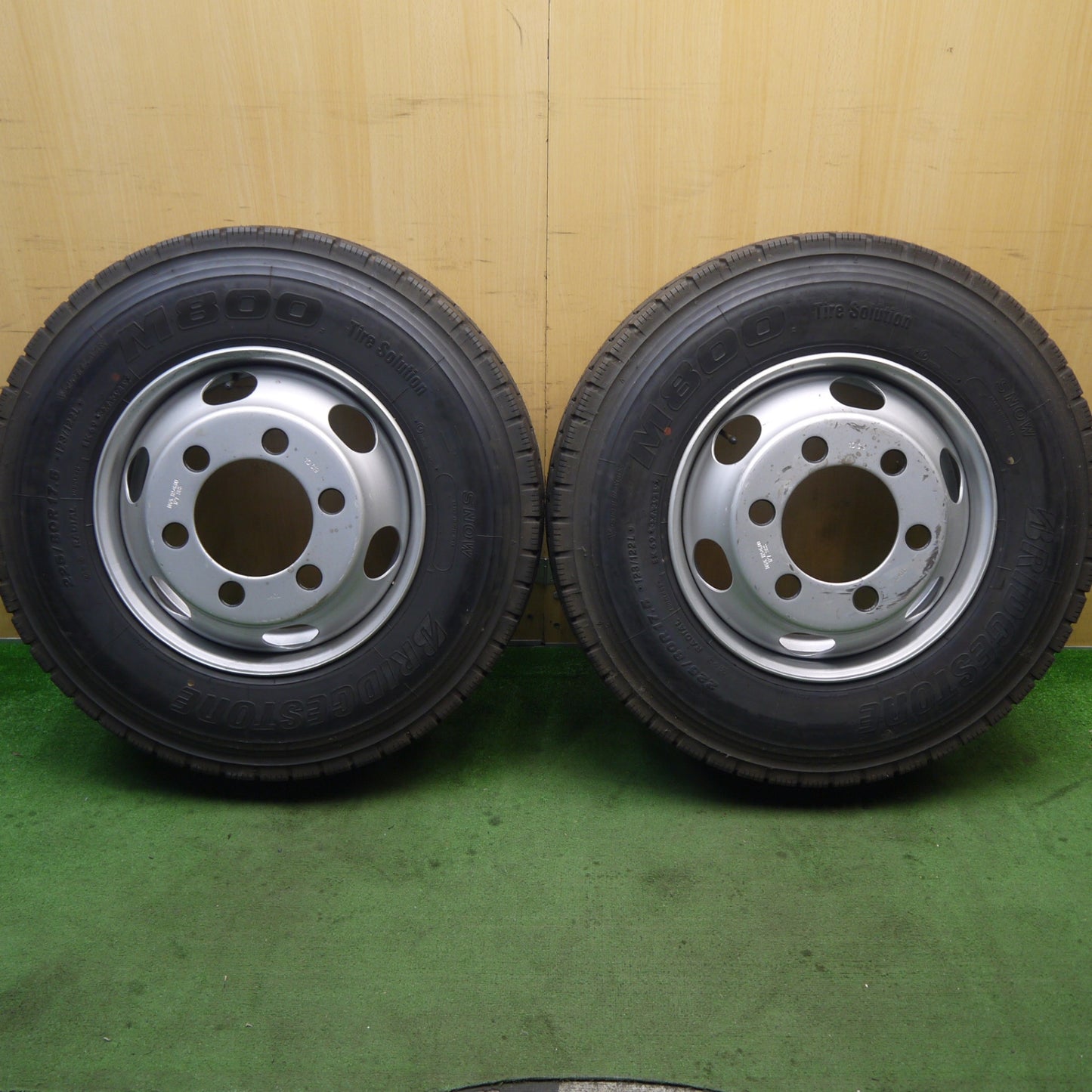 未使用!2本★トラック 225/80R17.5 123/122L ブリヂストン M800 TOPY スチール ミックス オールシーズン 17.5インチ 127-9CS PCD222.25/6H★5091902Hノ