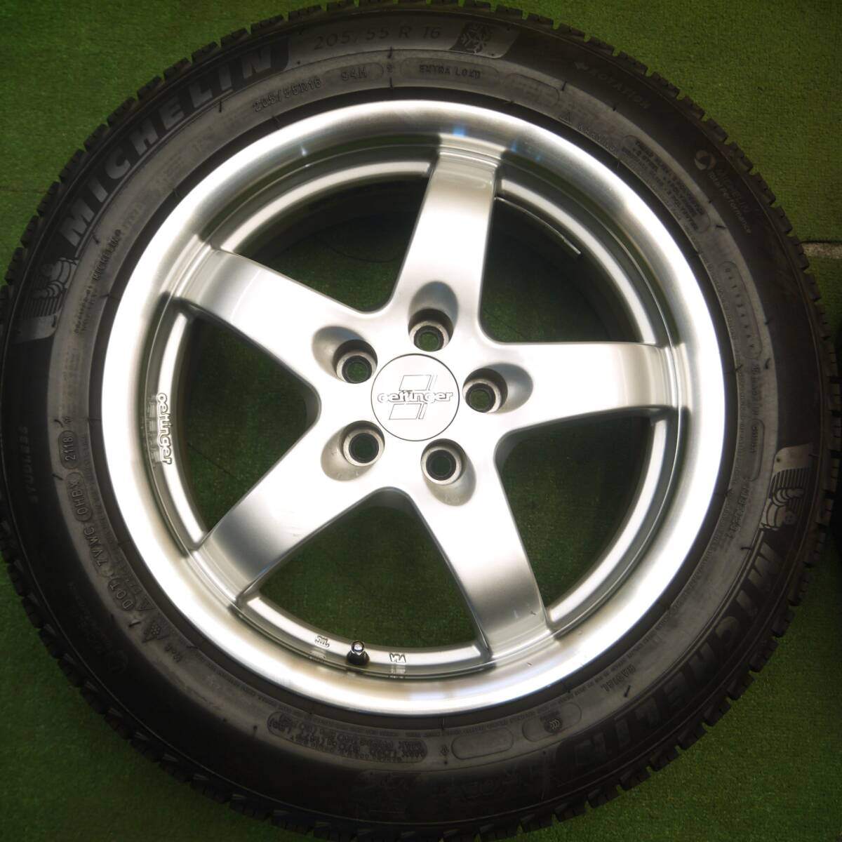 バリ溝!9.5分★ワーゲン 等 oettinger 205/55R16 スタッドレス ミシュラン X-ICE3+ エッティンガー 16インチ PCD100/5H★5022603Hス