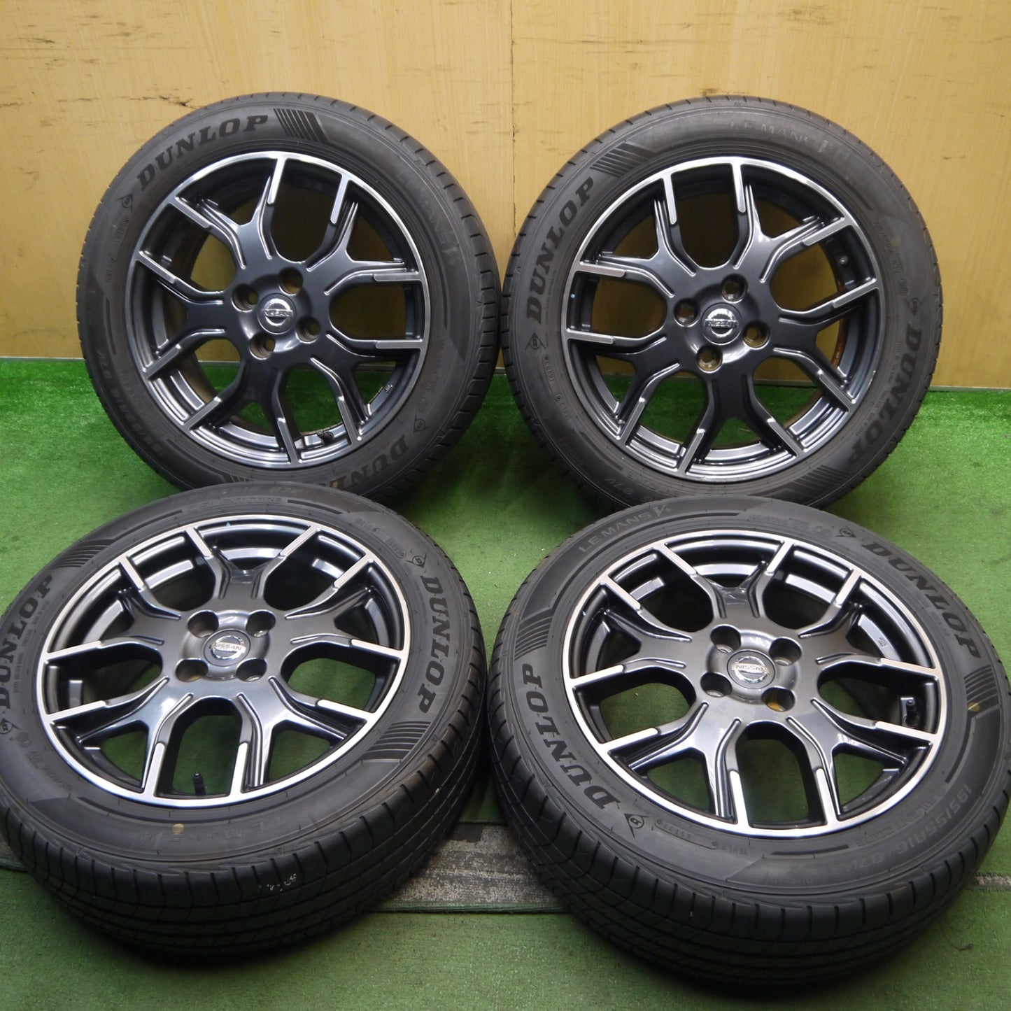 バリ溝!22年!キレイ!9.5分★日産 E12 ノート ニスモ 純正 ENKEI 195/55R16 ダンロップ LE MANS V+ 16インチ エンケイ PCD100/4H★5092909Hノ