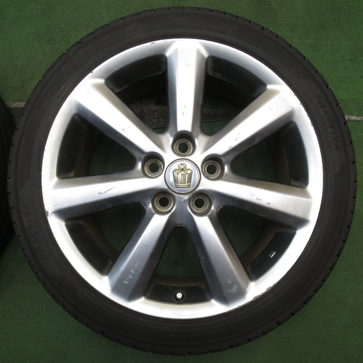 バリ溝!23年!9分★トヨタ 180系 クラウン アスリート 純正 225/45R18 プラクティバ ヨコハマ 製 18インチ PCD114.3/5H★5082901NJノ