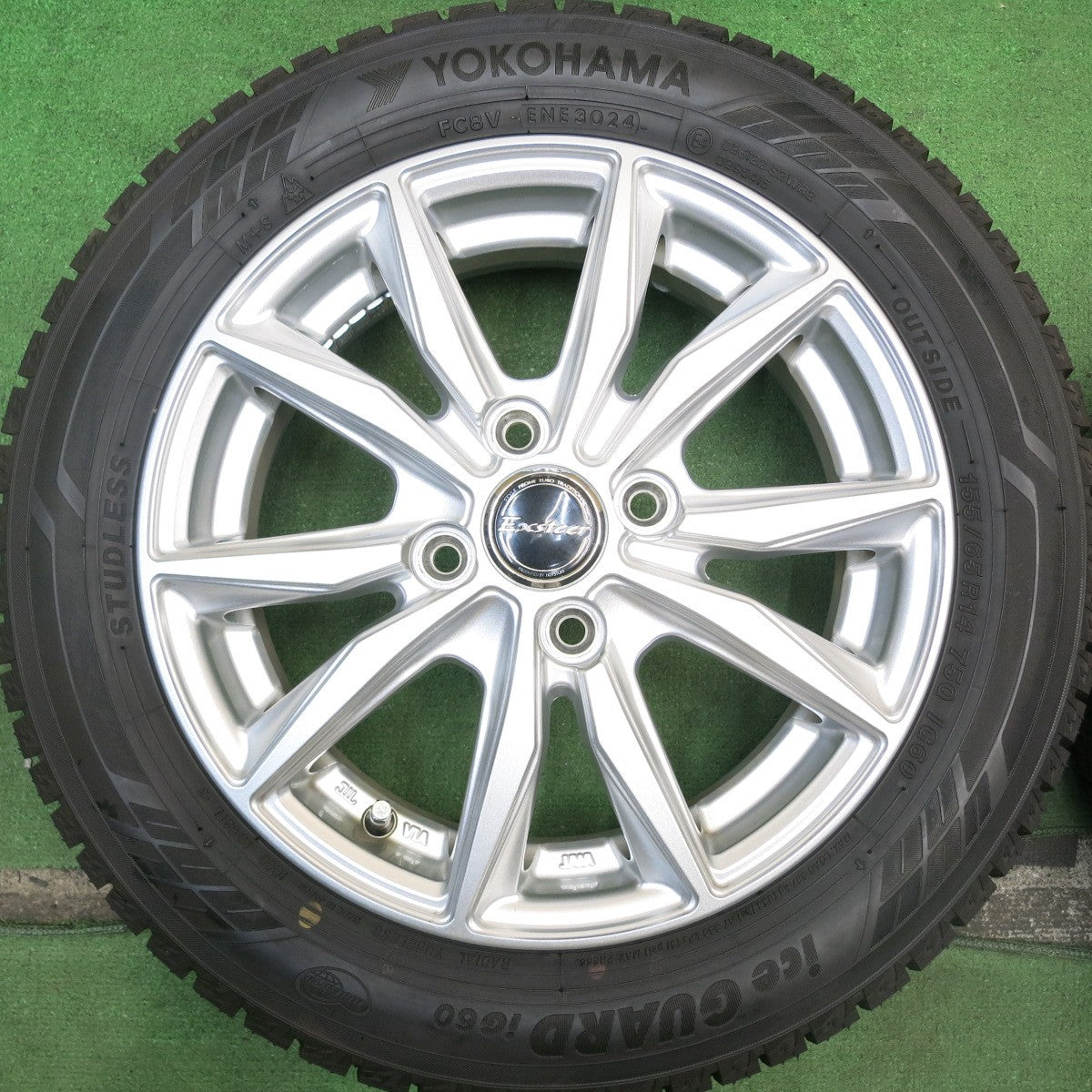 タイヤほぼ未使用!24年!キレイ★スタッドレス 155/65R14 ヨコハマ アイスガード iG60 Exsteer エクスター 14インチ PCD100/4H★5070108HAス