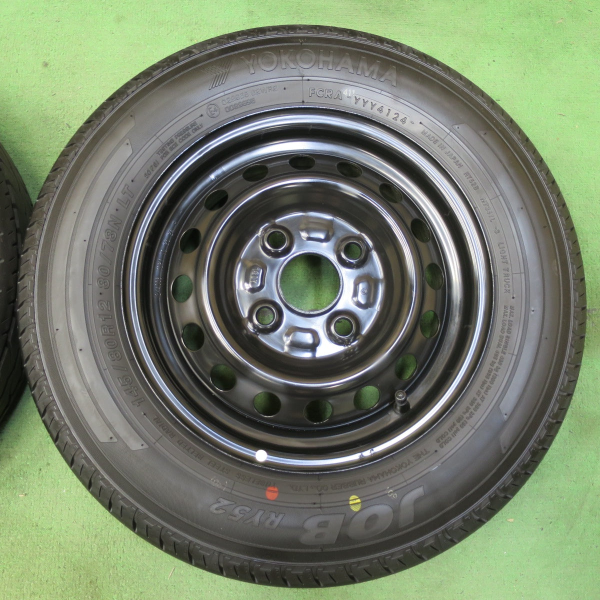 新車外し!24年★ダイハツ ハイゼット 純正 スチール 145/80R12 80/78N ヨコハマ JOB RY52 RY52B 12インチ PCD100/4H★5071106イノ