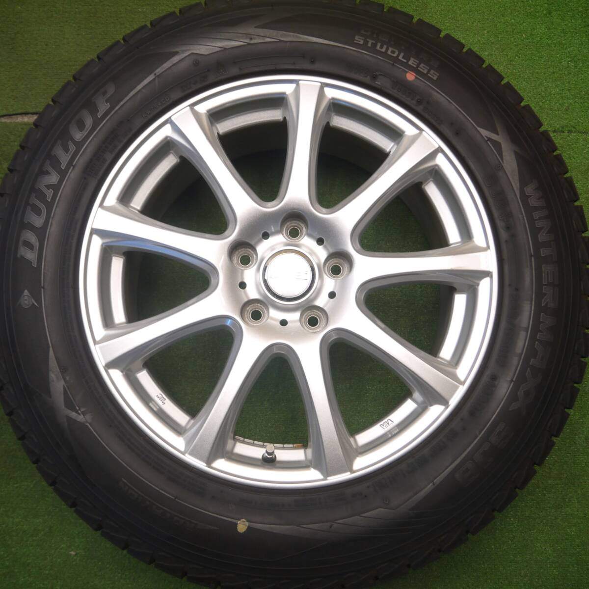 超バリ溝!21年!9.5分以上★スタッドレス 225/65R17 ダンロップ ウインターマックス SJ8 DUFACT デュファクト 17インチ PCD114.3/5H★5020711Hス