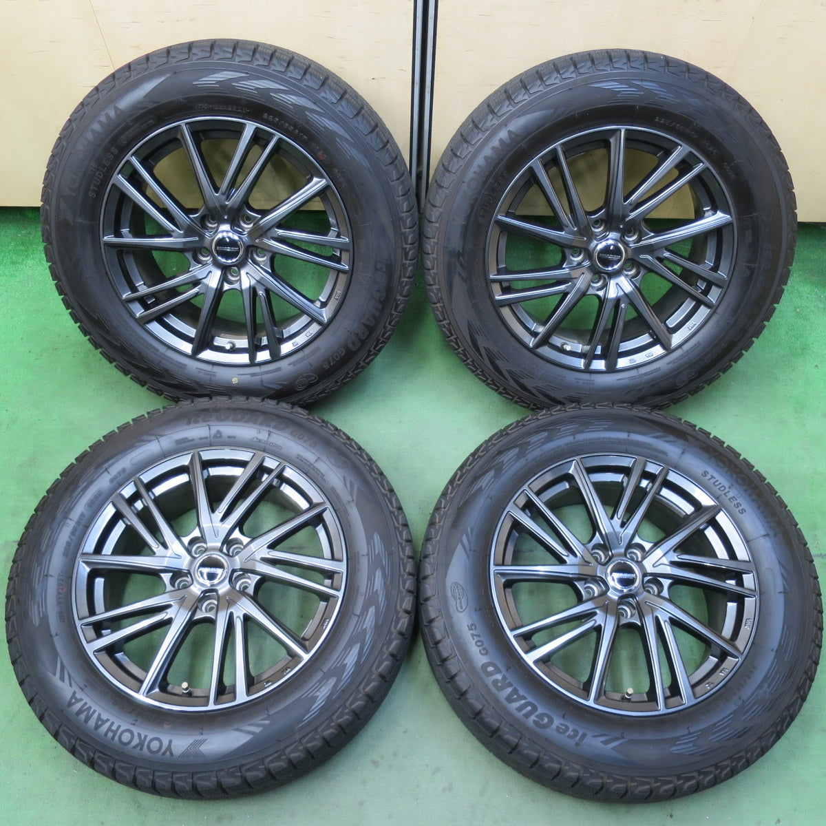 バリ溝!21年!キレイ!9.5分★スタッドレス 225/65R17 ヨコハマ アイスガード G075 WAREN ヴァーレン 17インチ PCD114.3/5H★5092204イス