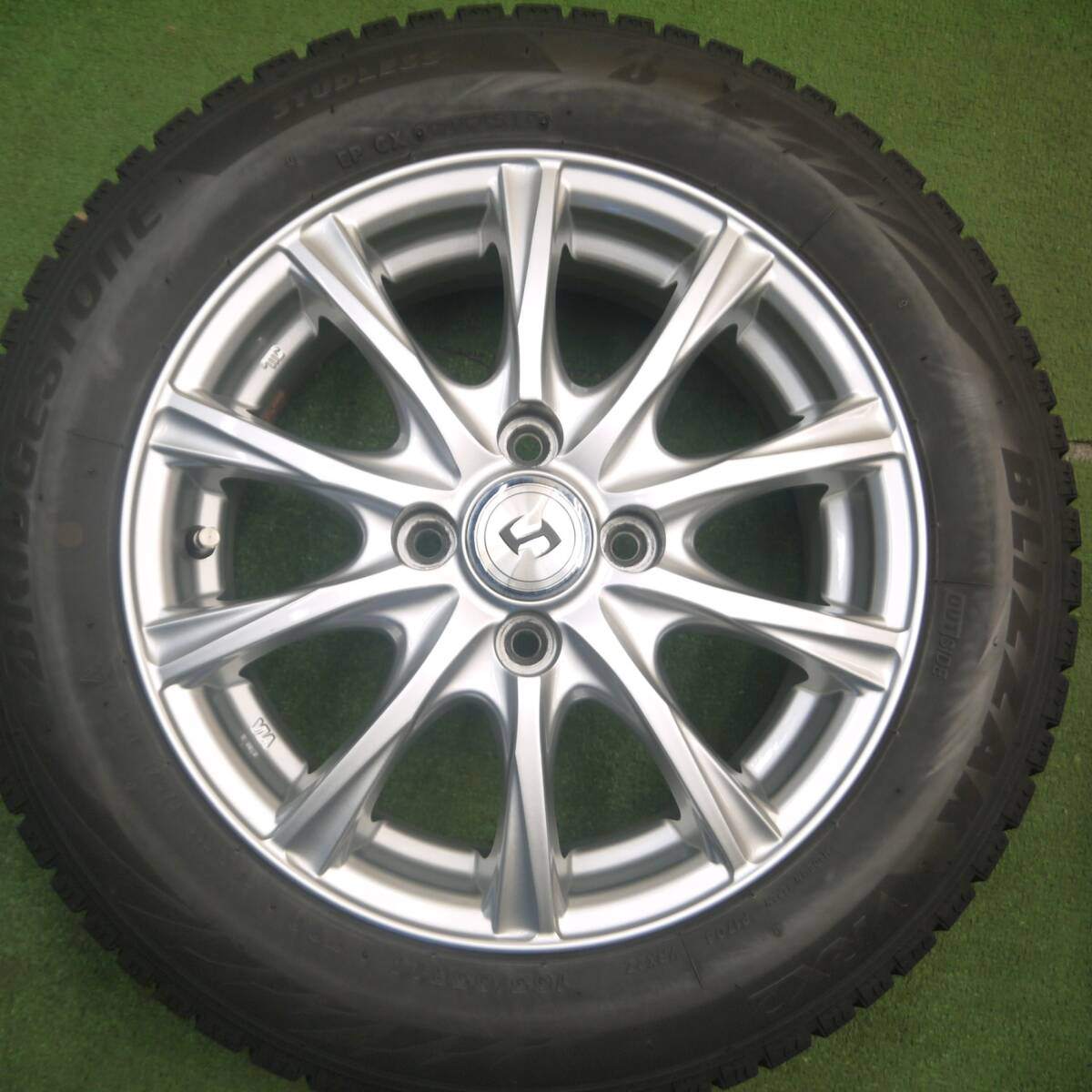 バリ溝!キレイ!9分★スタッドレス 165/65R14 ブリヂストン ブリザック VRX2 weds ウェッズ 14インチ PCD100/4H★5021705Hス