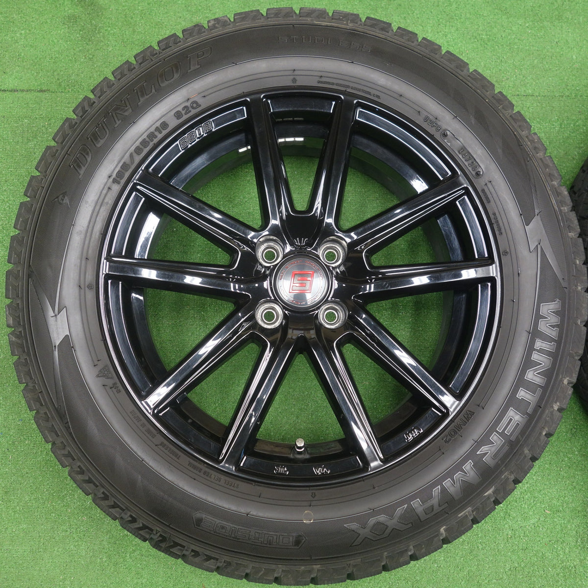 バリ溝!キレイ!9分★スタッドレス 195/65R16 ダンロップ ウインターマックス WM02 SEIN SS ザイン 16インチ PCD100/4H★6040502KTス