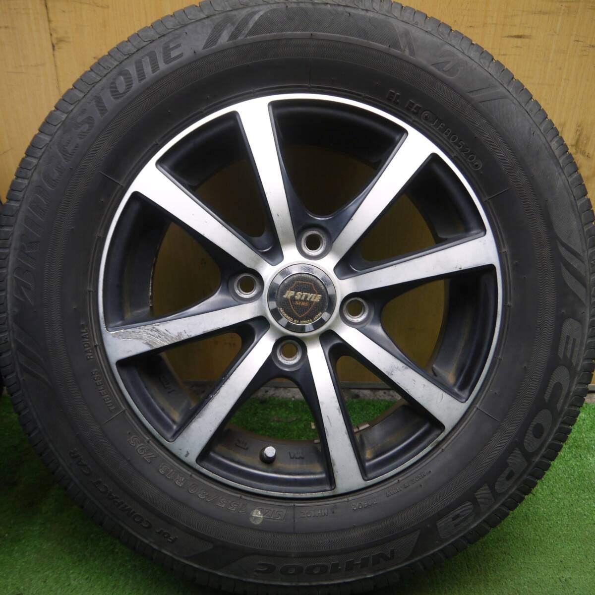 4本価格★155/80R13 ブリヂストン エコピア NH100C JP STYLE MBS MONZA 13インチ PCD100/4H★4030808Hノ