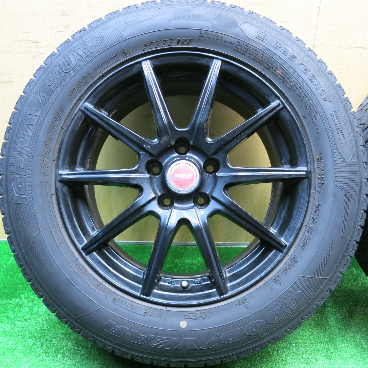 バリ溝!8.5分★スタッドレス 225/65R17 グッドイヤー アイスナビ SUV D.O.S. DOS 社外 アルミ 17インチ PCD114.3/5H★5103005HAス