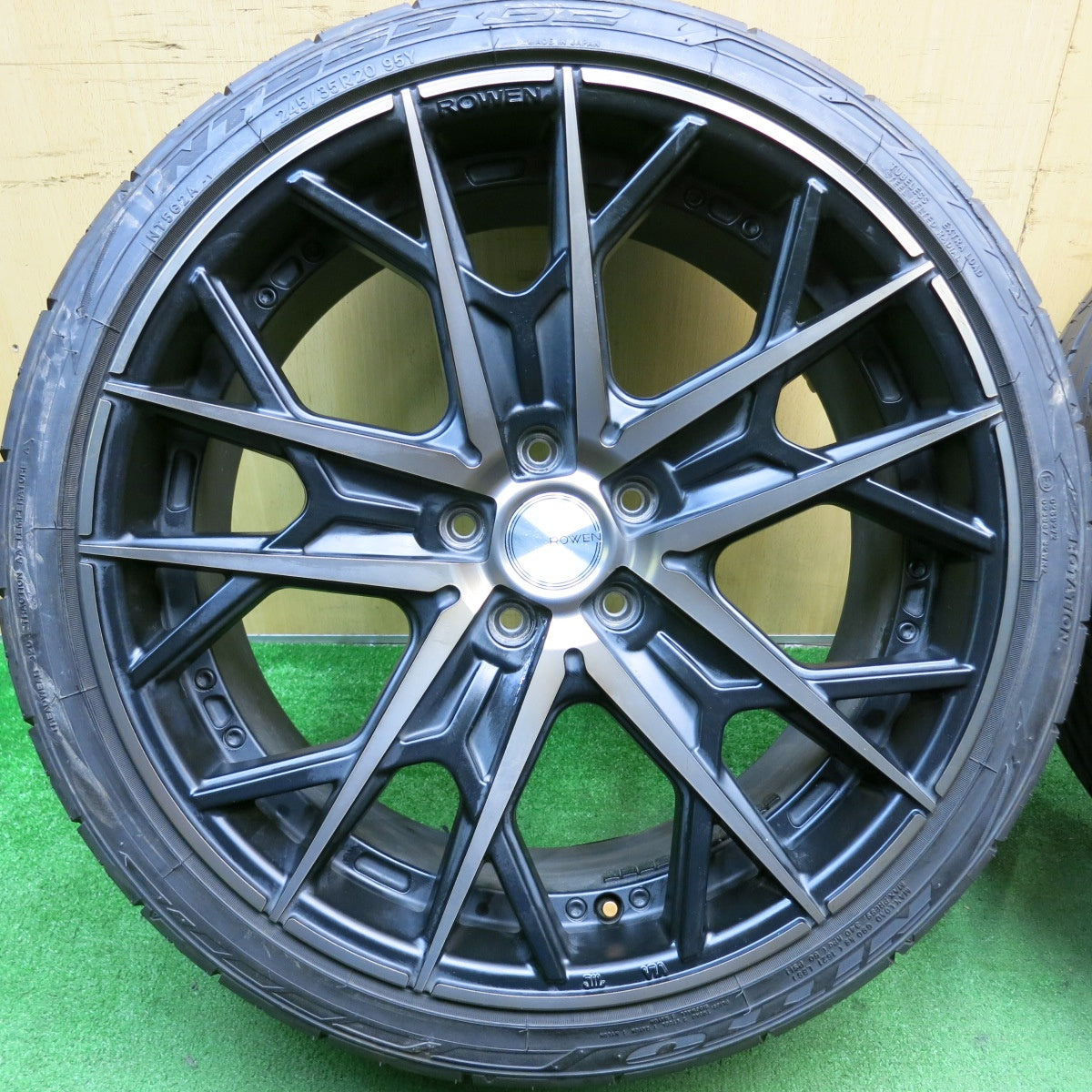 タイヤほぼ未使用!23年!キレイ★ROWEN Flamme RRS001 245/35R20 ニットー NT555 G2 ロエン フレイム 20インチ PCD114.3/5H★5061202AKノ