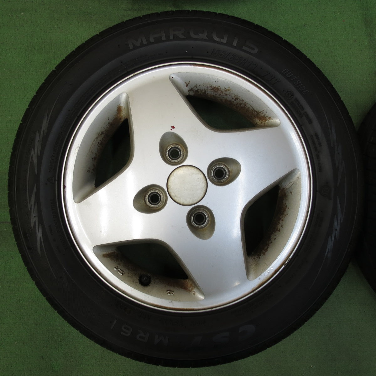 超バリ溝!24年!ほぼ10分★スズキ ワゴンR 純正 155/65R13 マーキス CST MR61 13インチ PCD100/4H★5052907イノ