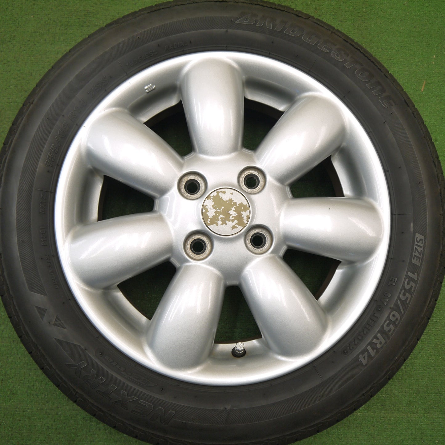 バリ溝!22年!キレイ!8.5分★スズキ ラパン 純正 155/65R14 ブリヂストン ネクストリー エコピア 14インチ PCD100/4H★5041807Hノ