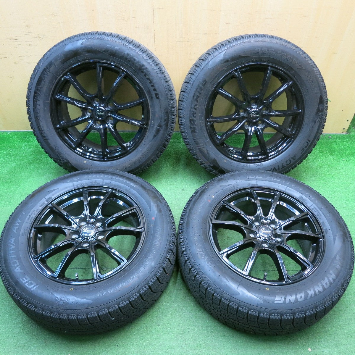 バリ溝!22年!ほぼ10分★スタッドレス 225/65R17 ナンカン アイスアクティバ AW-1 Verthandi ヴェルサンディ ヴェルザンディ 17インチ PCD114.3/5H★5051108HAス
