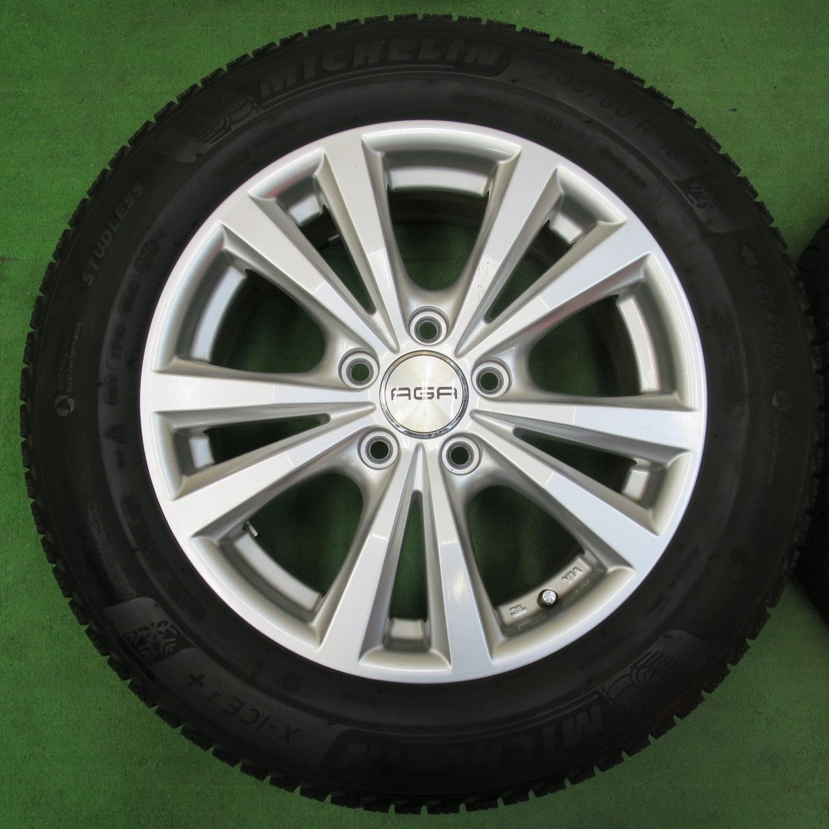 バリ溝!9分★アウディ ワーゲン 等 AGA DORF 205/60R16 スタッドレス ミシュラン X-ICE3+ 16インチ ドルフ PCD112/5H★5010711イス