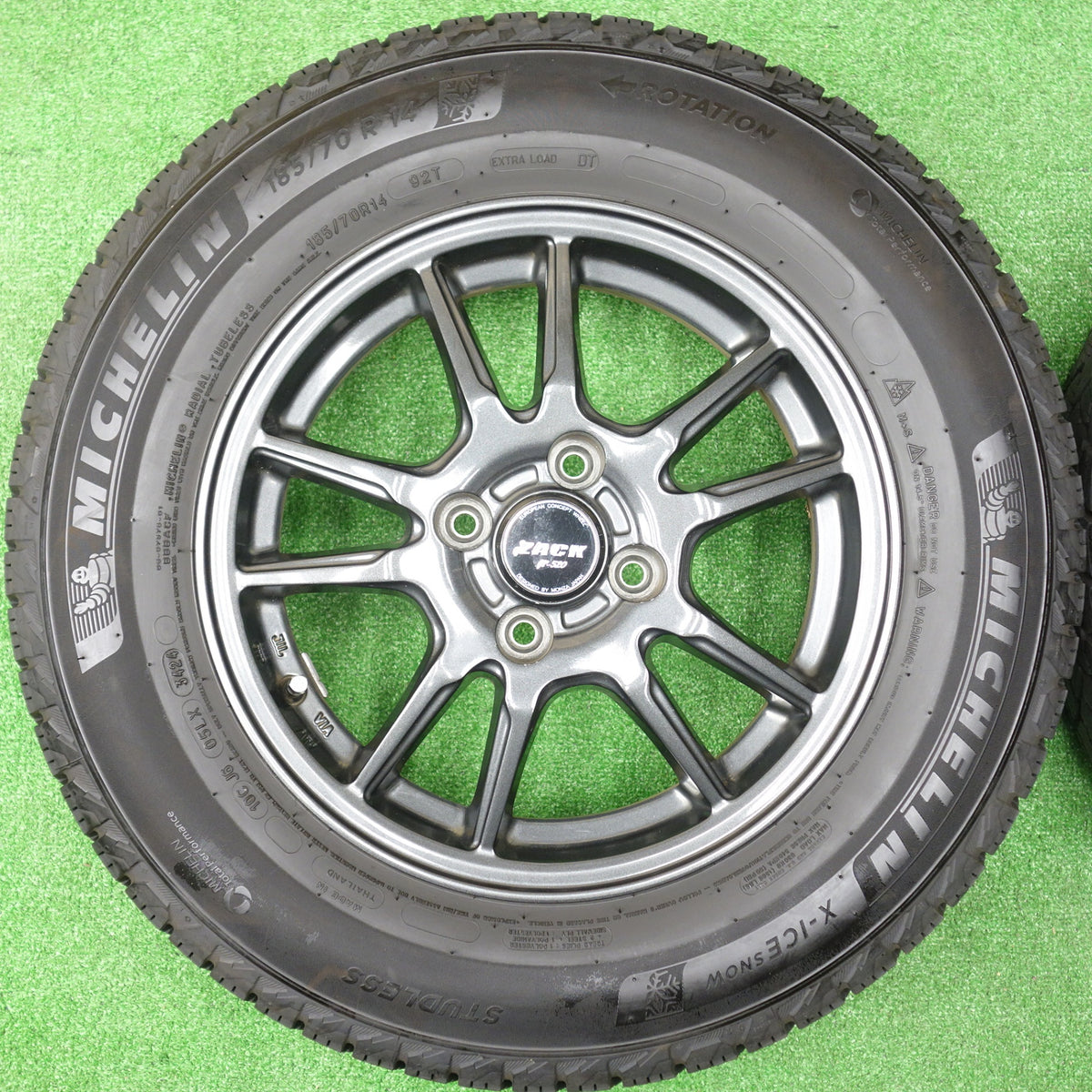 超バリ溝!24年!ほぼ10分★スタッドレス 185/70R14 ミシュラン X-ICE SNOW ZACK JP-520 MONZA ザック モンツァ 14インチ PCD100/4H★5121201KTス
