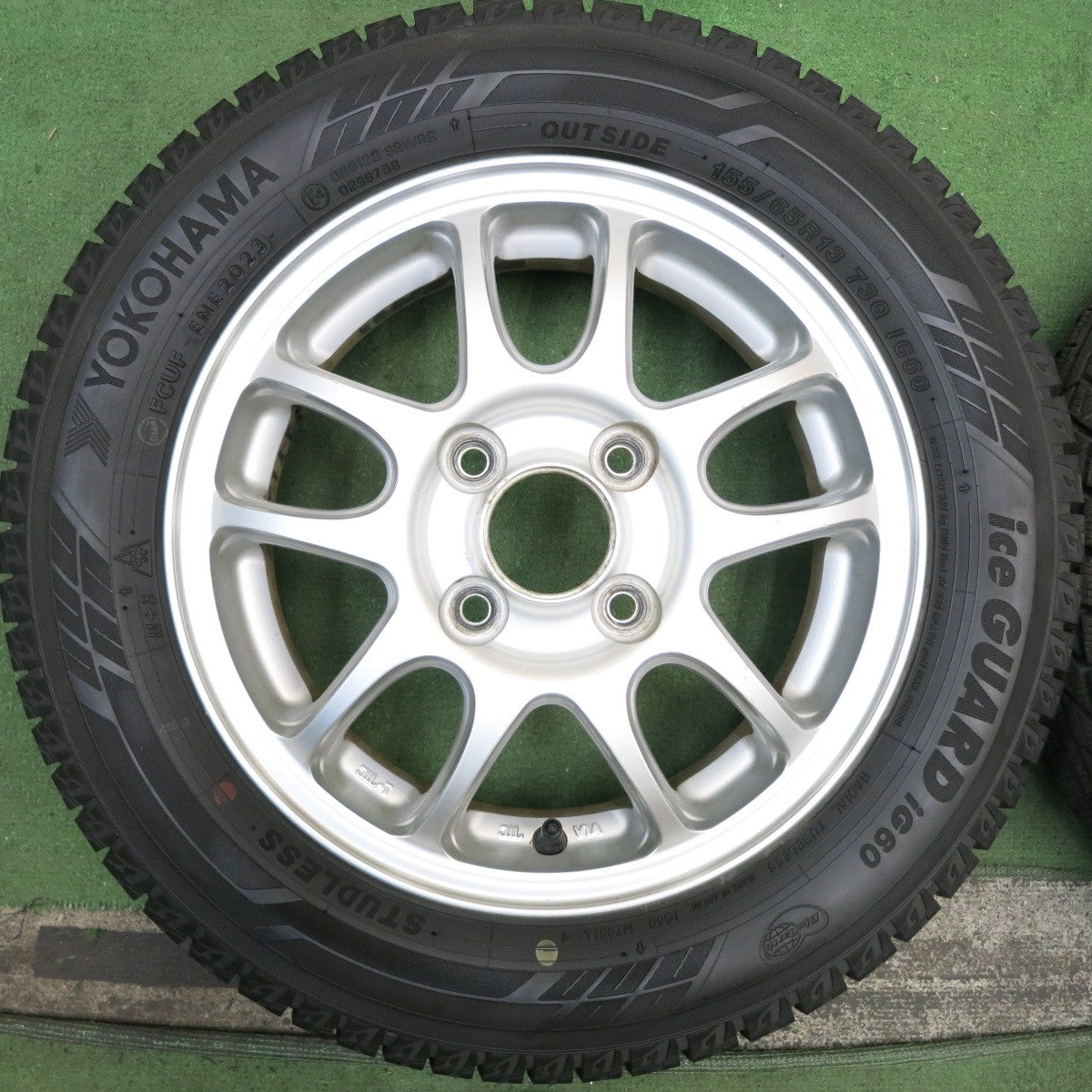 バリ溝!23年!9分★スタッドレス 155/65R13 ヨコハマ アイスガード iG60 社外 アルミ 13インチ PCD100/4H★5092803HAス