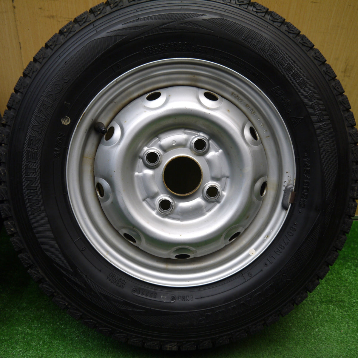 バリ溝!9分★スタッドレス 145/80R12 80/78N ダンロップ ウインターマックス SV01 スチール ホイール 12インチ PCD100/4H★5112801Hス