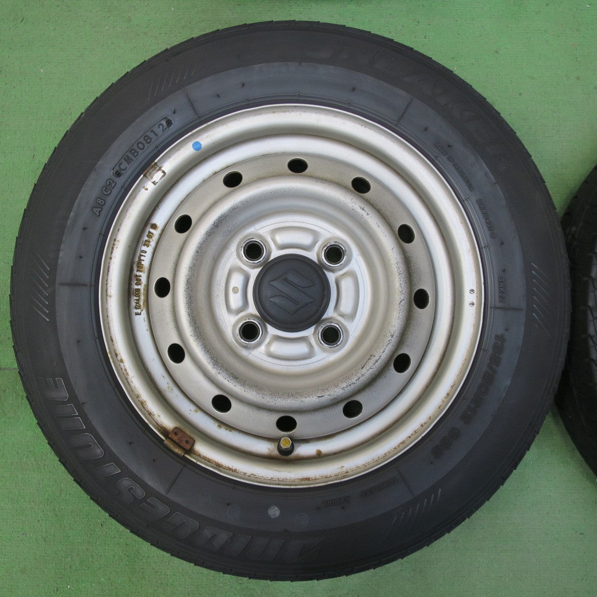 4本価格★スズキ アルト 純正 スチール 135/80R12 ブリヂストン スニーカー SNK2 12インチ PCD100/4H★5052205イノ