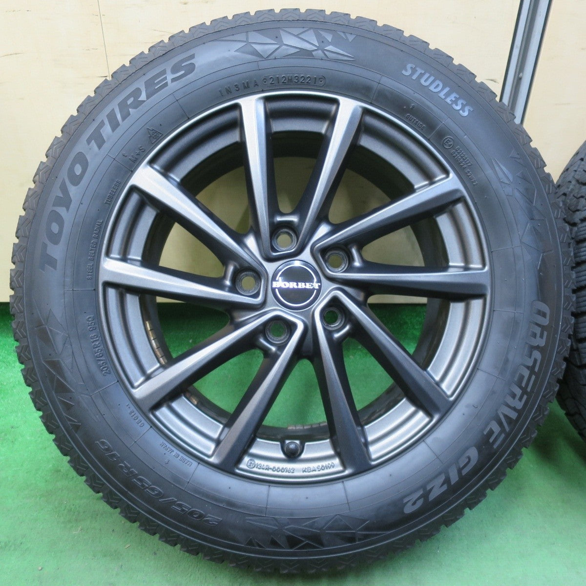 バリ溝!21年!キレイ!9分★ワーゲン 等 BORBET typeV 205/65R16 スタッドレス トーヨー オブザーブ GIZ2 ボルベット 16インチ PCD112/5H★5022609イス