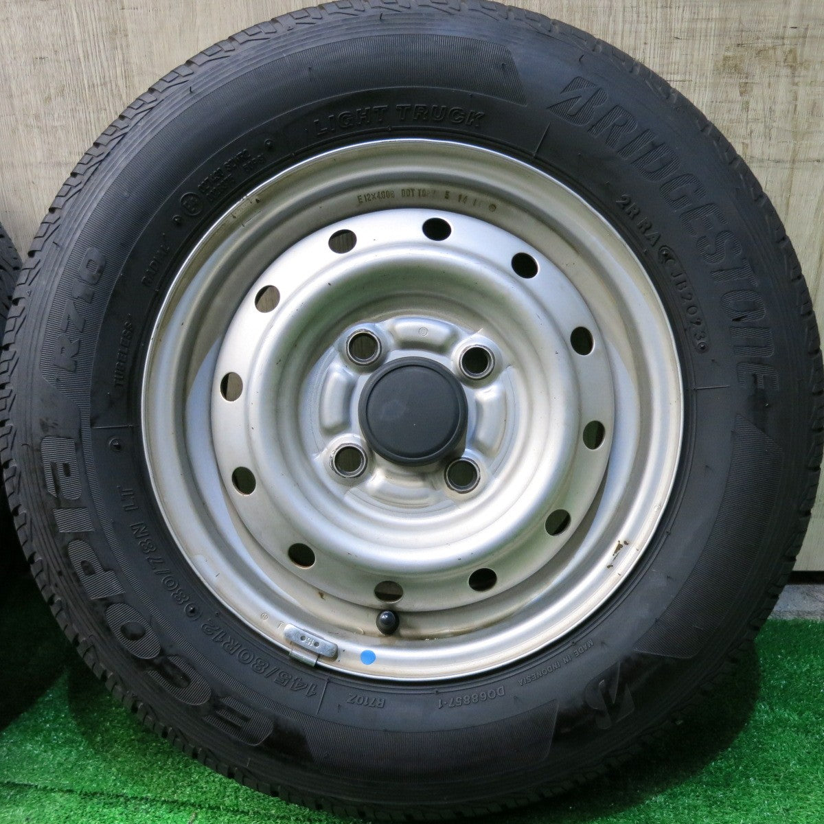 バリ溝!23年!8.5分★145/80R12 80/78N ブリヂストン エコピア R710 TOPY スチール 12インチ PCD100/4H★5062706HAノ