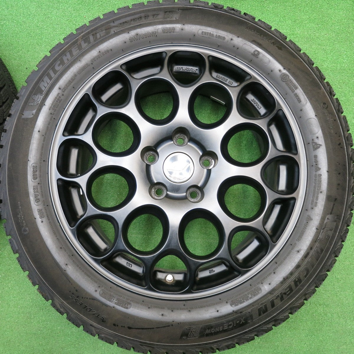 超バリ溝!24年!キレイ!ほぼ10分★WORK WIL 02D 215/60R17 スタッドレス ミシュラン X-ICE SNOW WIL-02D ワーク 17インチ PCD114.3/5H★5122506HAス