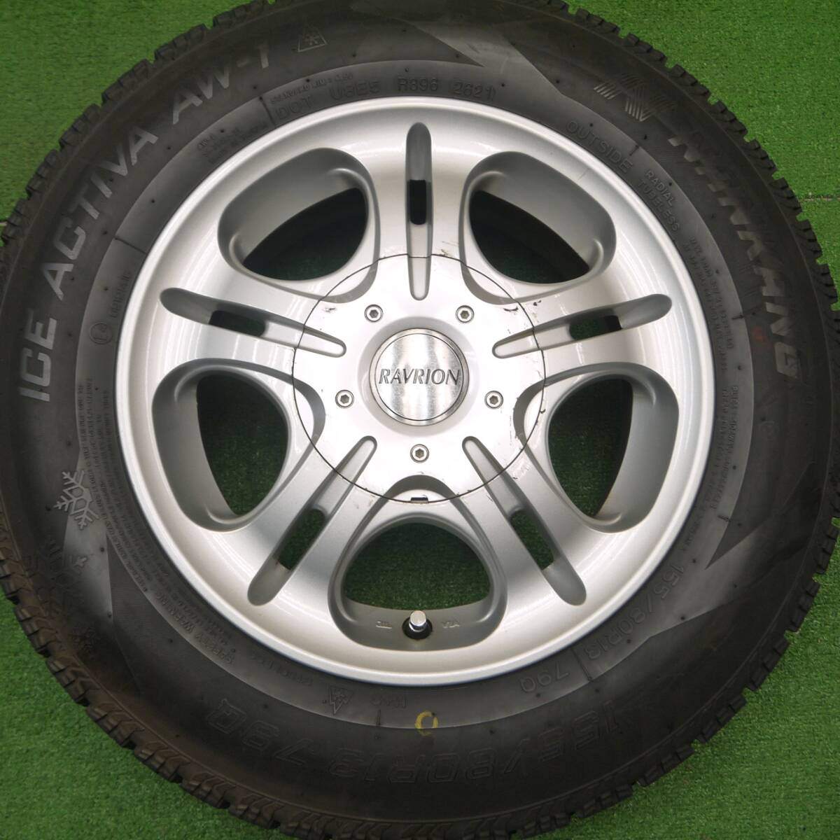 4本!21年★スタッドレス 155/80R13 ナンカン アイスアクティバ AW-1 RAVRION ラブリオン PCD100 114.3/4H マルチ★4103007Hス