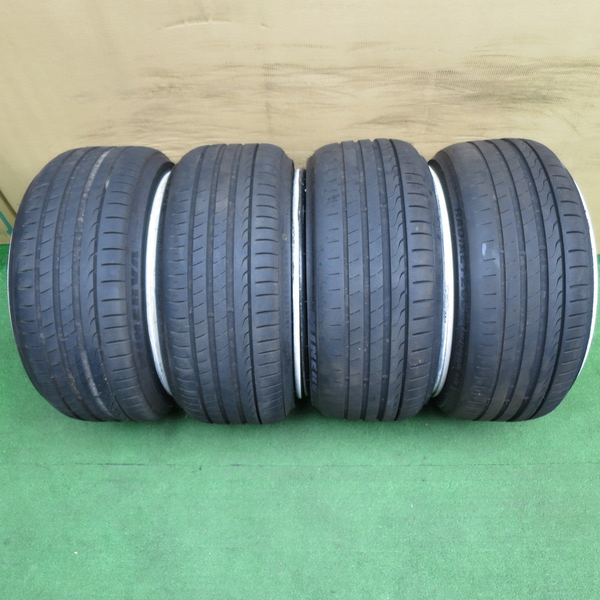 4本価格!25年◎215/35R18 ミネルバ ラジアル F205 AVID1 AV-06 社外 アルミ 18インチ PCD114.3/5H◎6061701NKノ