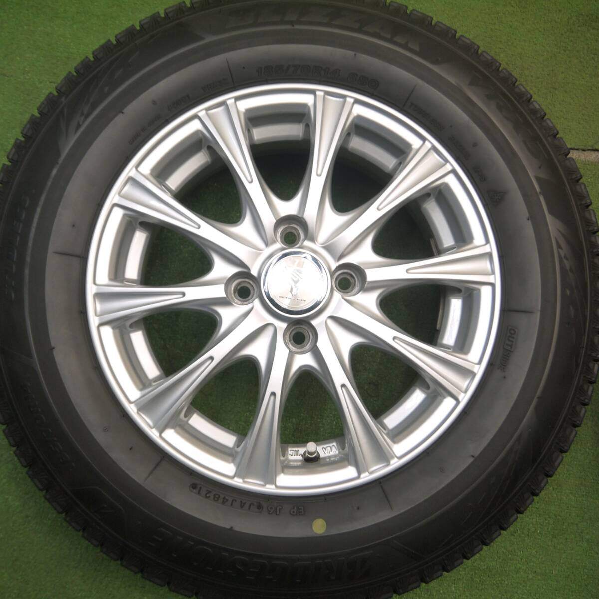 キレイ!21年★スタッドレス 185/70R14 ブリヂストン ブリザック VRX3 STAYER 14インチ PCD100/4H★5022612Hス
