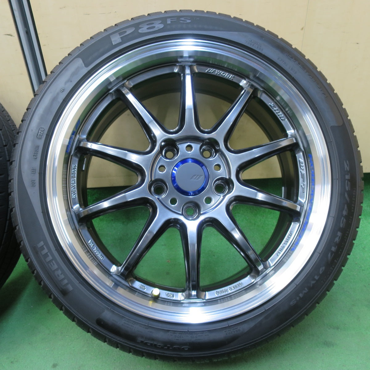 バリ溝!24年!キレイ!9.5分★WORK EMOTION ZR10 WFT EMTZR10 215/45R17 ピレリ P8 FS ワーク エモーション 17インチ PCD114.3/5H★5060508イノ