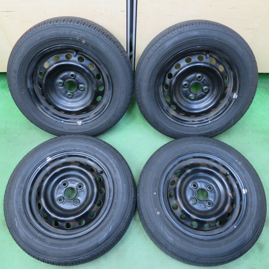 超バリ溝!21年!ほぼ10分★165/70R14 ダンロップ EC202 スチール ホイール 14インチ PCD100/4H★5040803イノ