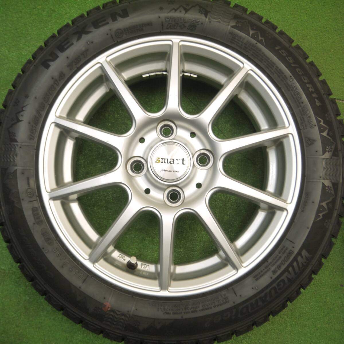 バリ溝!22年!9.5分★スタッドレス 155/65R14 ネクセン ウィンガード アイス2 WH42 smart MANARAY SPORT スマート マナレイ 14インチ PCD100/4H★5010601Hス