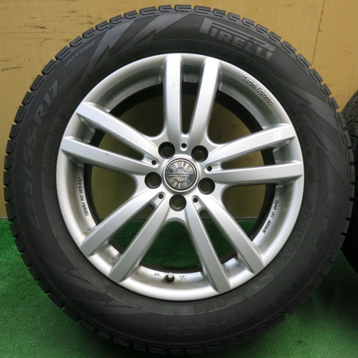 バリ溝!9分★フォレスター 等 235/55R17 スタッドレス ピレリ アイスアシンメトリコ Team Sparco チームスパルコ PCD100/5H★5051705TNス