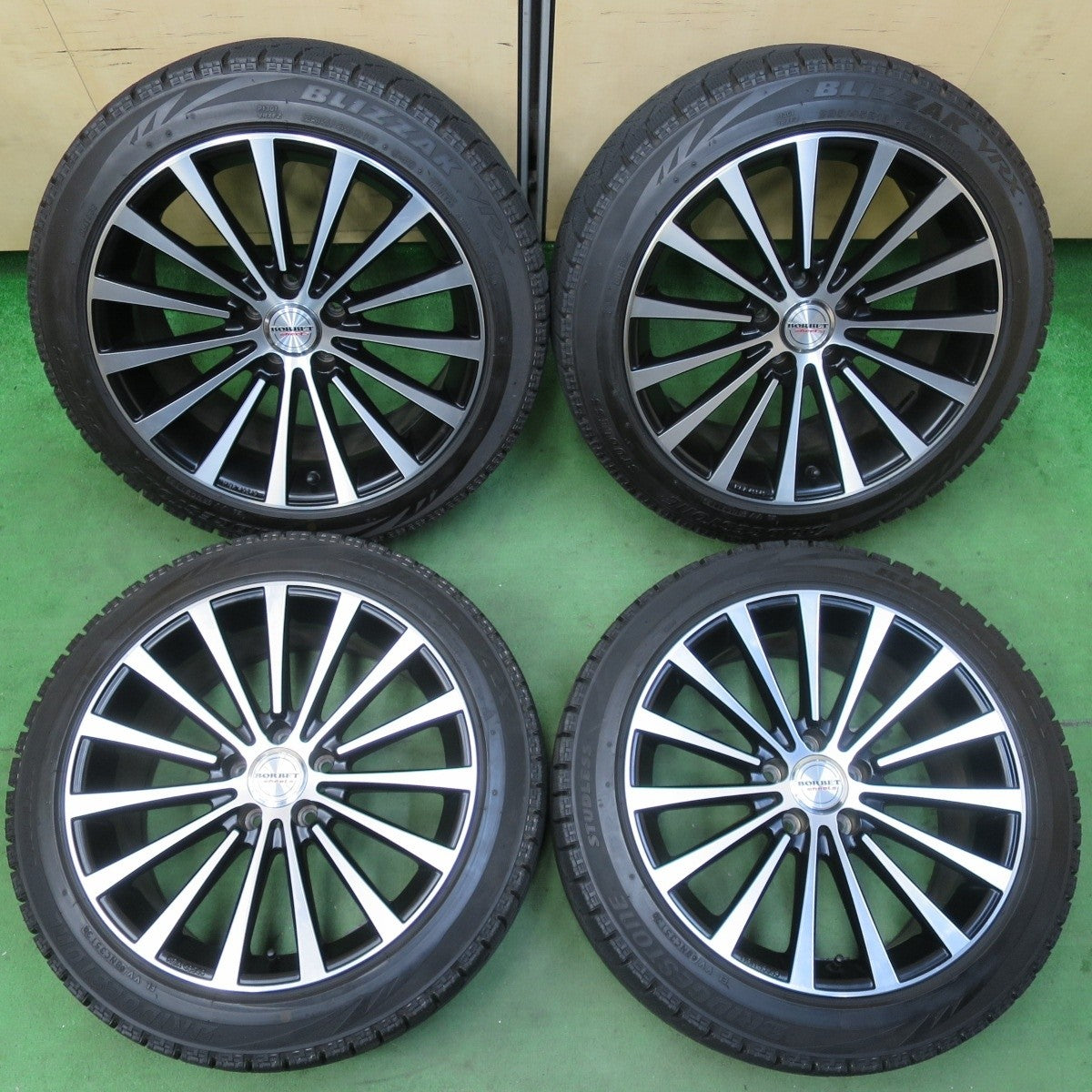 バリ溝!キレイ!9.5分★ワーゲン 等 BORBET 235/45R18 スタッドレス ブリヂストン ブリザック VRX 18インチ ボルベット PCD112/5H★5022103イス