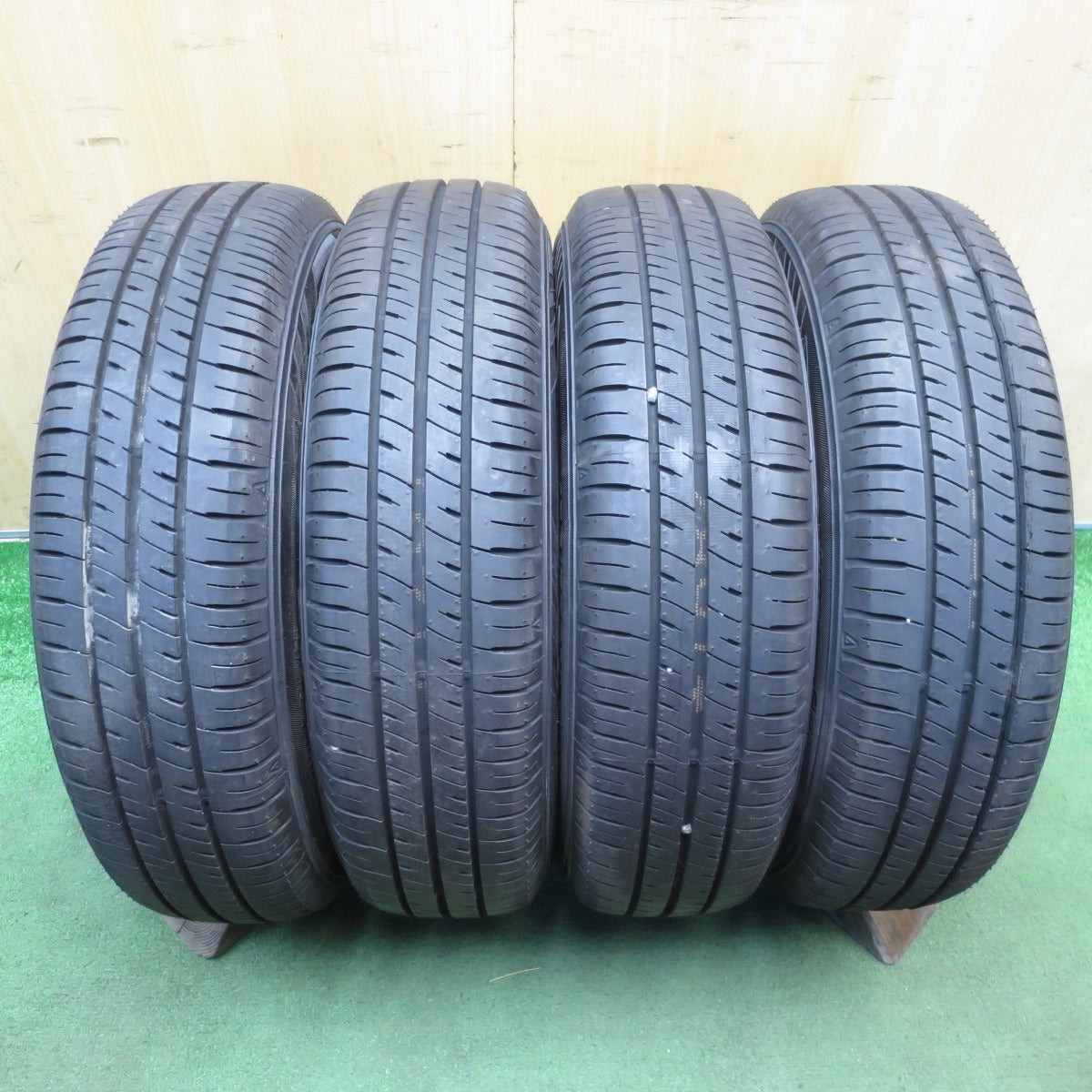 バリ溝!26年!キレイ!9.5分以上◎155/65R14 オートバックス Maxrun Efficia LCZ 社外 アルミ 14インチ PCD100/4H◎6082803NJノ