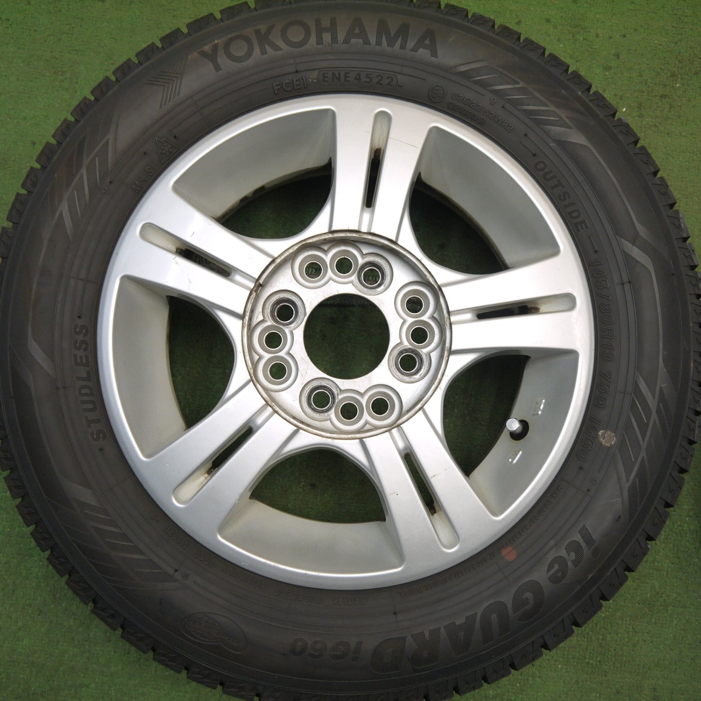 バリ溝!22年!9.5分以上★スタッドレス 145/80R13 ヨコハマ アイスガード iG60 eurobein MANARAY マナレイ 13インチ PCD100 110 114.3/4H マルチ★5080502Hス